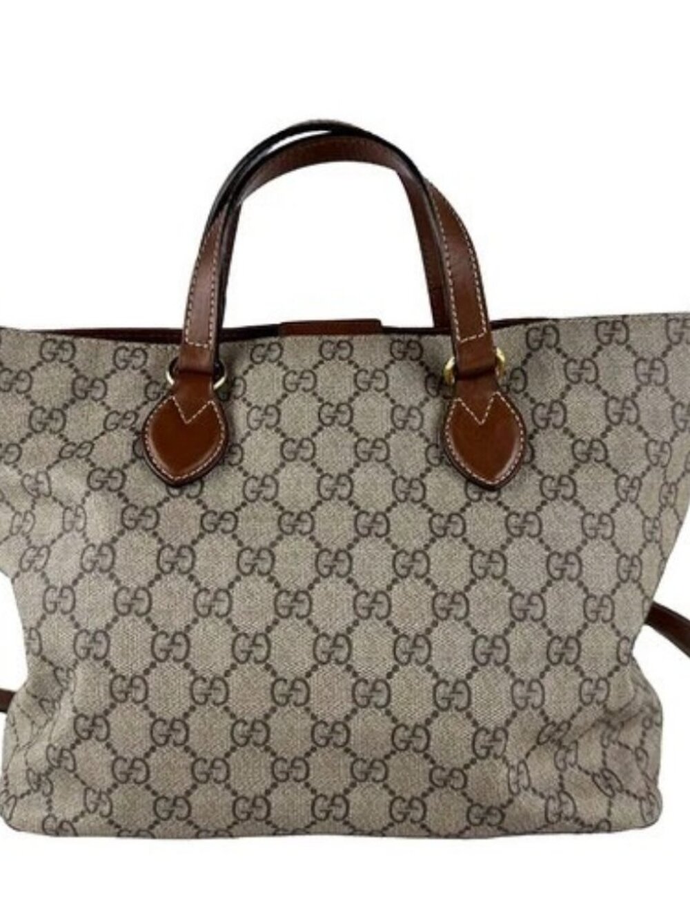 Auth GUCCI Shoulder Bag Handbag Brown PVC z10797